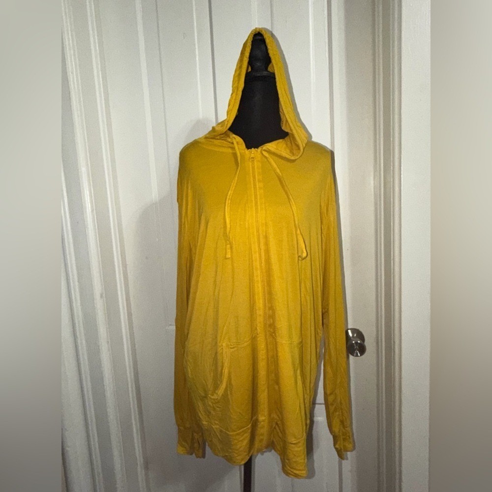 Women's plus size 3X hoodie, sweater Yellow zip up hoodie light weight summer